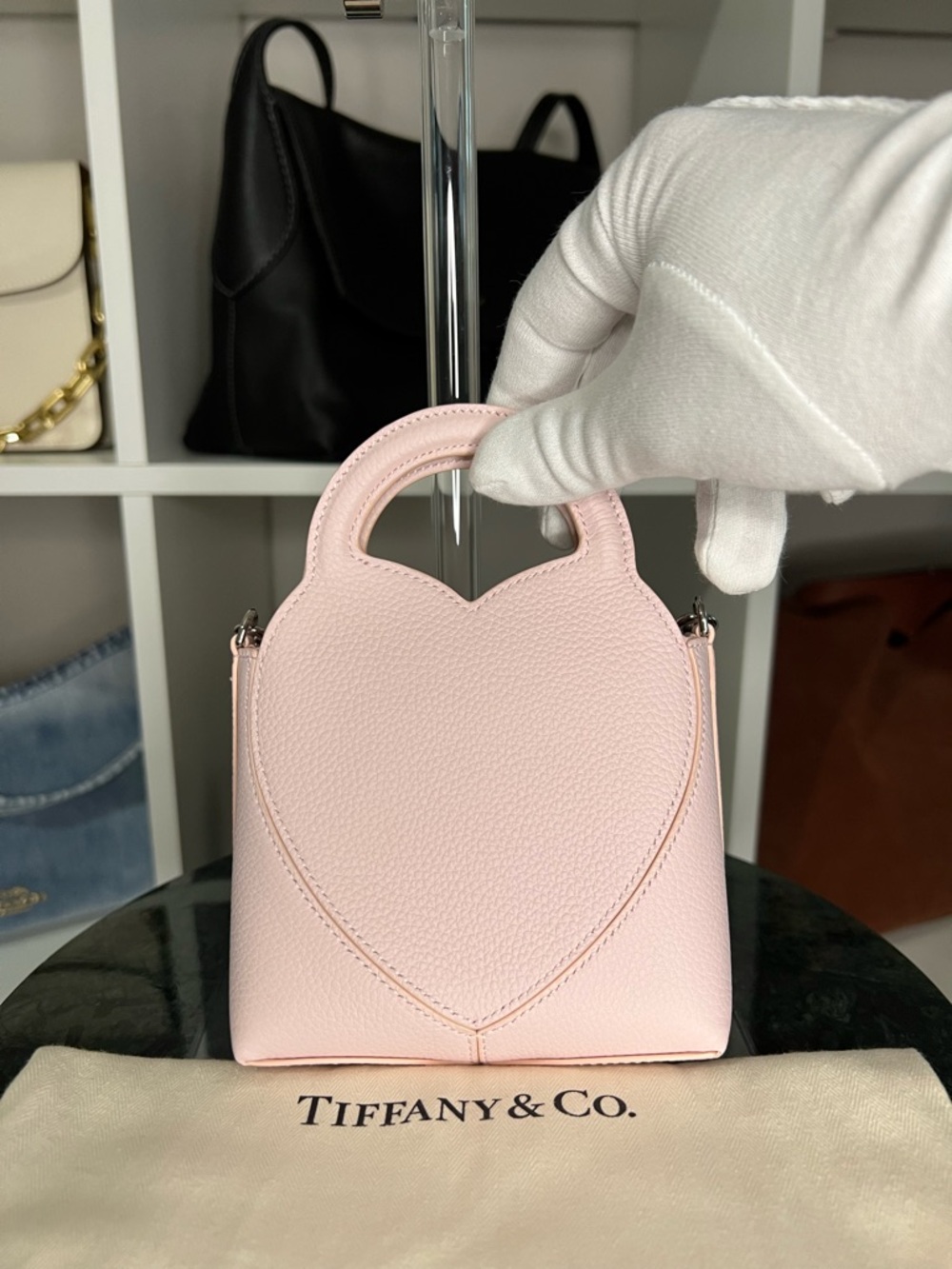 Tiffany & Co. Light Pink Mini Tote with Heart Charm Chain - Picture 7 of 11